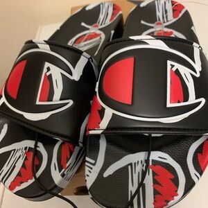 Champion Black and Red Slides